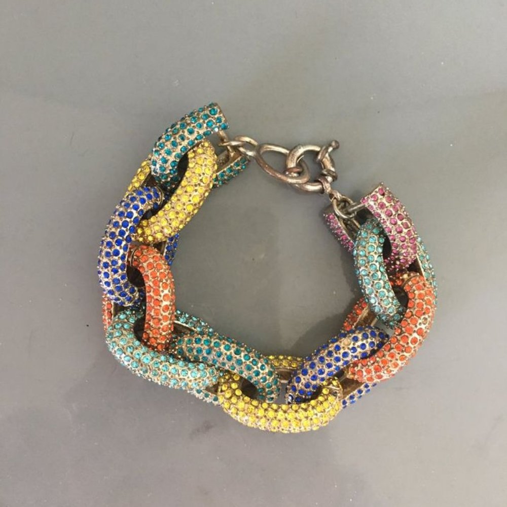 Multi colored gem Pave bracelet
